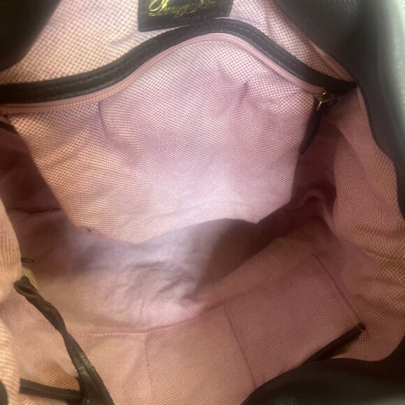 Dooney & Bourke Hobo Logo Lock Shoulder Bag Brown Pebble Handbag Purse - Picture 11 of 16